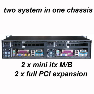  Rackmount chassis Server case 19 inch dual mini-itx 2U M236 
