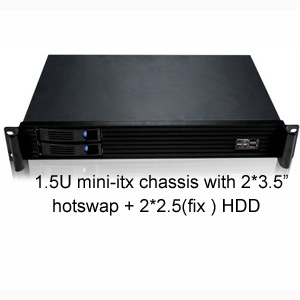  Rackmount chassis Server case 19 inch mini-itx 1.5U two hotswap 6Gbs N1528R 