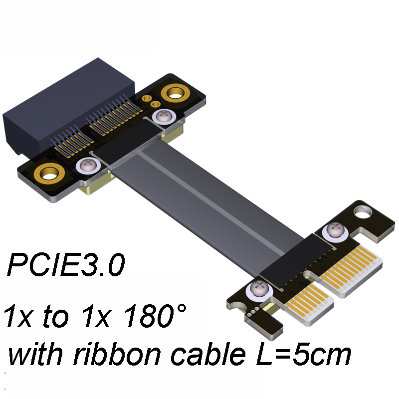  PCIE3.0 1X to 1X 180° ribbon cableL=5cm 